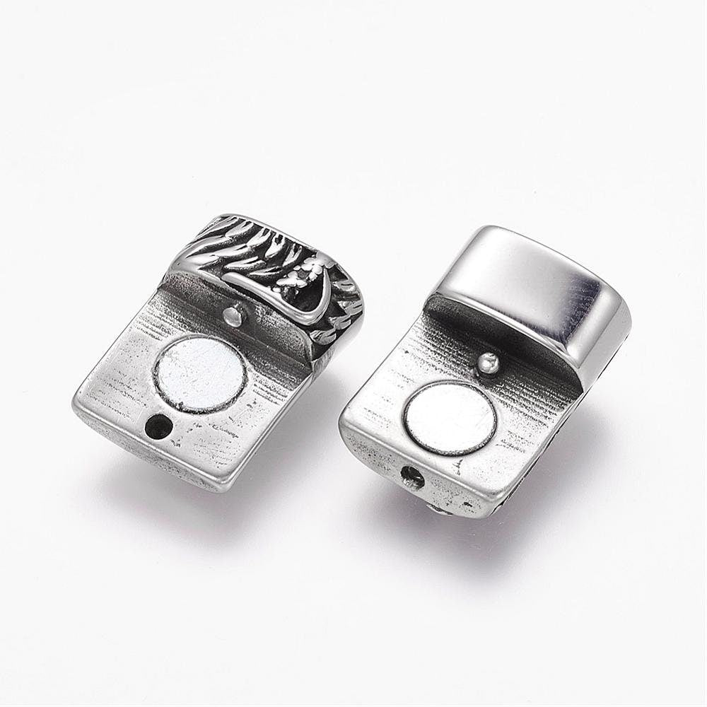 LC0036>> 304 Stainless steel clasp, 10x6mm licorice cord clasp, Stainless steel clasp for licorice cord