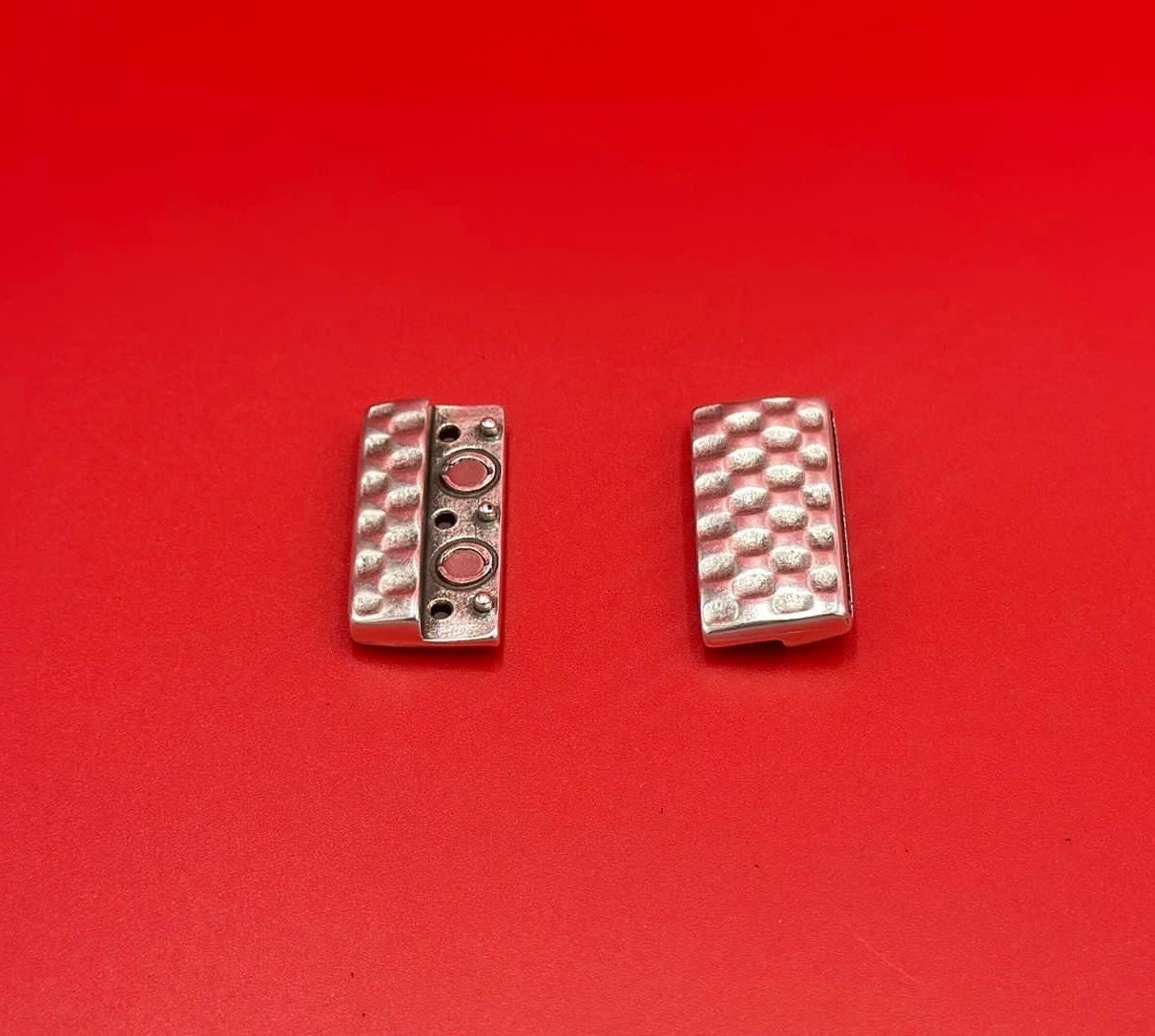 FC0426>> MADE in EUROPE flat cord hammered clasp, 30mm flat cord clasp, large clasp qty1