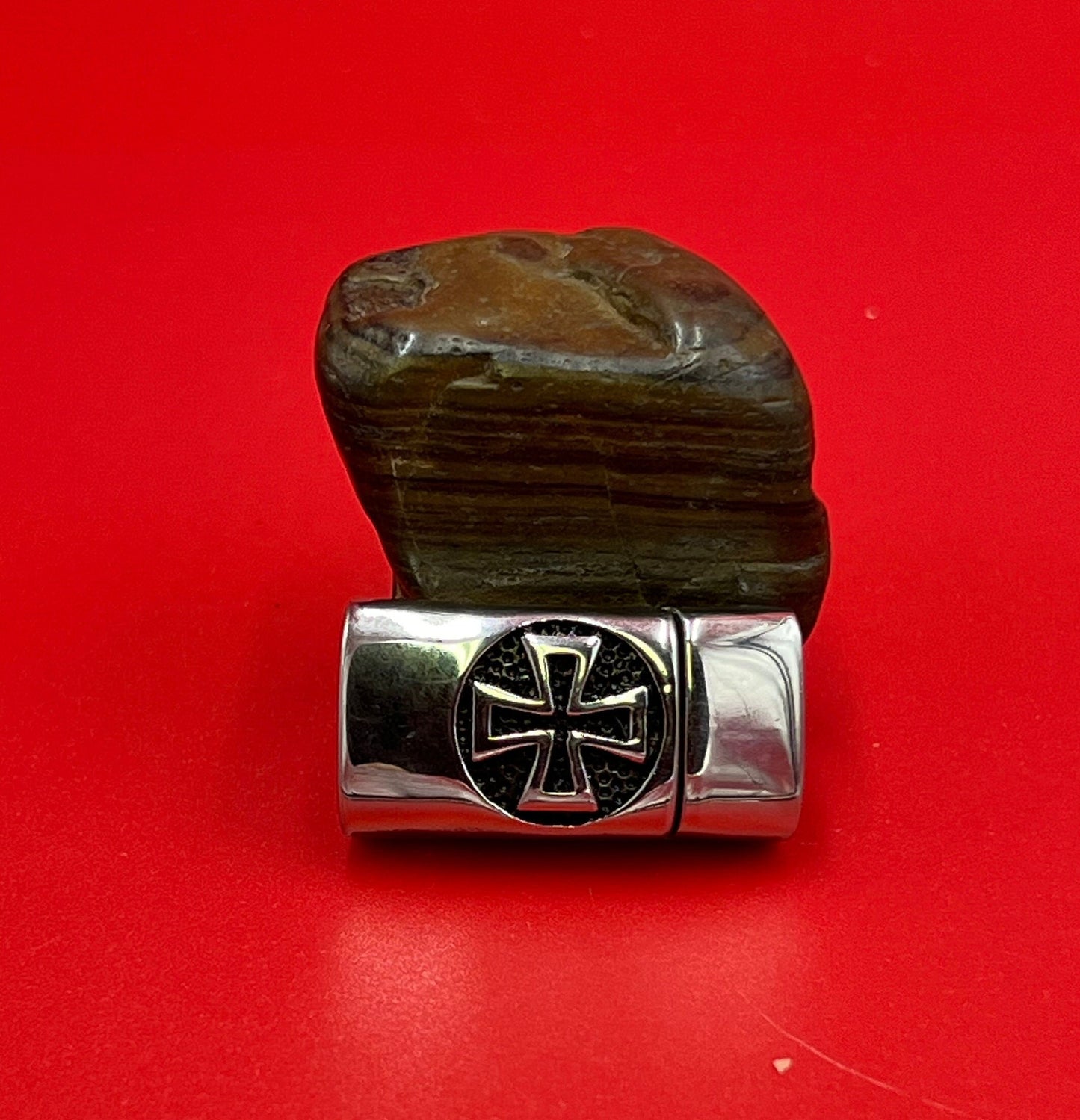LC0038>> 304 Stainless steel cross clasp, licorice cord clasp, Stainless steel clasp for 12x6mm licorice cord