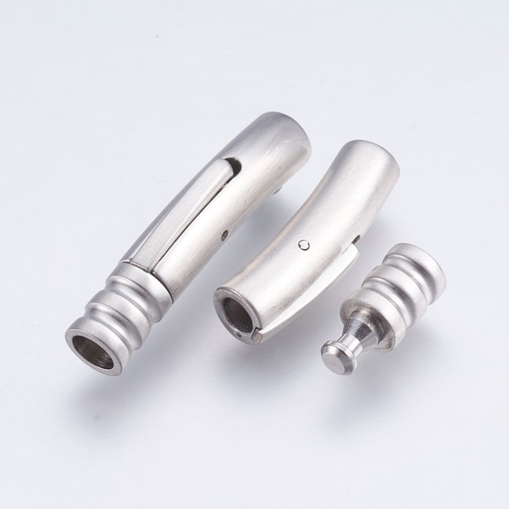 RC0220>>304 Stainless steel 4mm cord bayonet clasp, 4mm round cord clasp