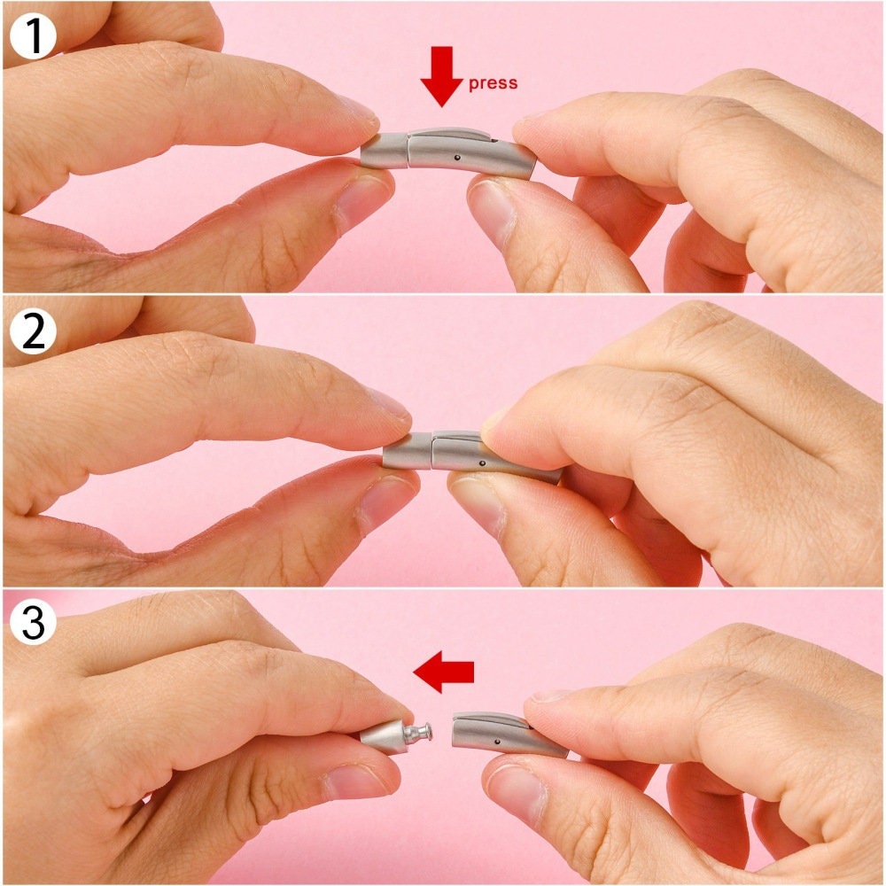 RC0223>>304 Stainless steel 4mm cord bayonet clasp, 4mm round cord clasp