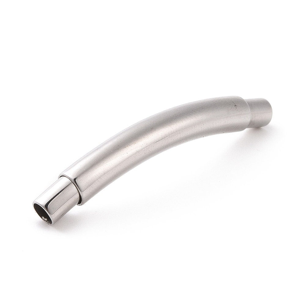 RC0225>>304 Stainless steel adjustable clasp for 3mm round cord, 3mm silver clasp qty1