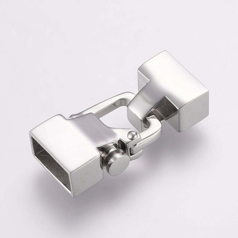 LC0042>>MADE in EUROPE 304 stainless steel clasp for 12x6mm cord, licorice cord  shackle clasp