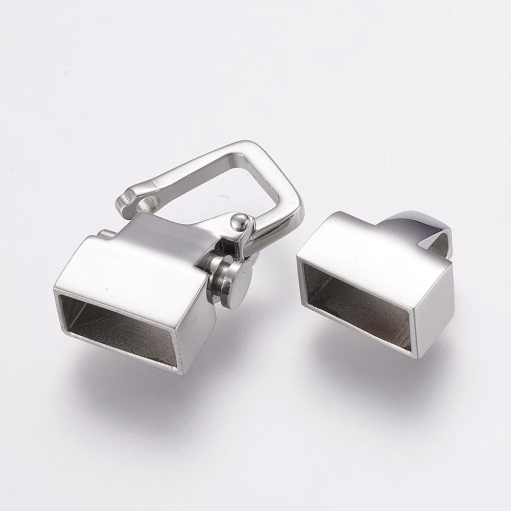 LC0042>>MADE in EUROPE 304 stainless steel clasp for 12x6mm cord, licorice cord  shackle clasp