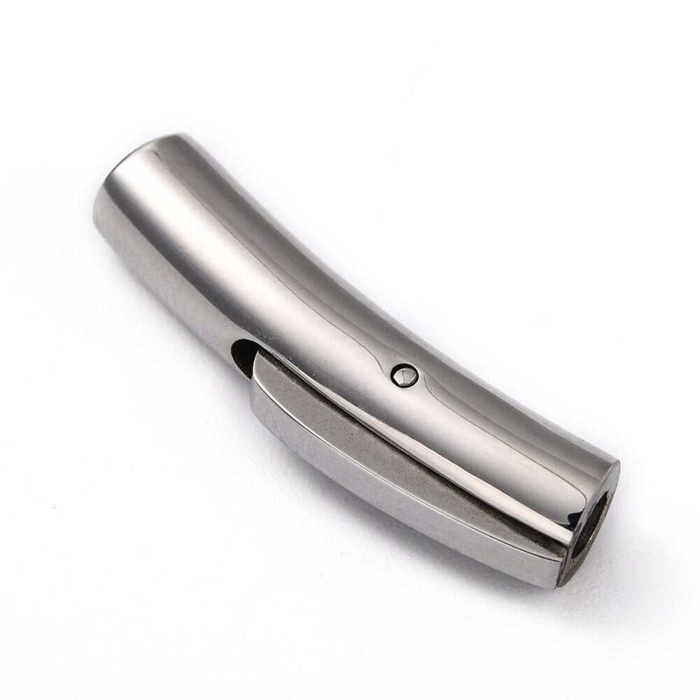 RC0226>>304 Stainless steel clasp for 3mm round cord, round leather cord bayonet clasp qty1