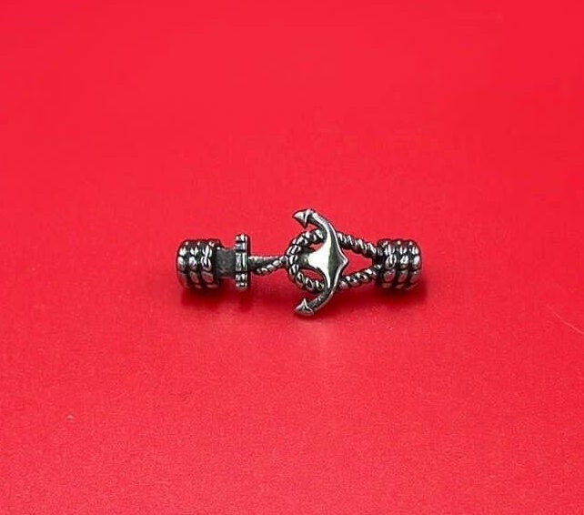C0198>>304 Stainless steel anchor and rope loop connector for 5mm round cord, 5mm hole Stainless steel connector, qty1