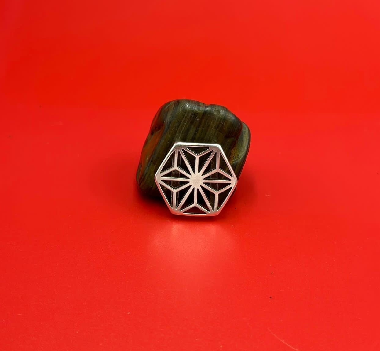 FS0641>>MADE IN EUROPE Zamak geometric flower slider, slider for 20mm flat cord, 20mm cord flower slider Qty1