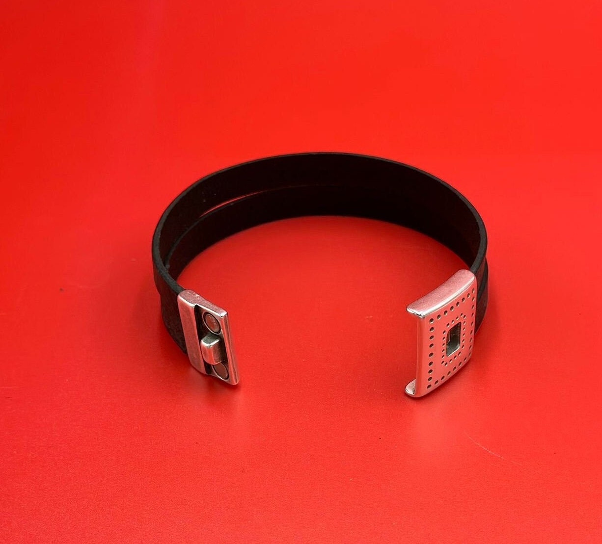FC0428>>MADE in EUROPE zamak clasp, 20mm flat cord clasp, large clasp, silver clasp Qty1