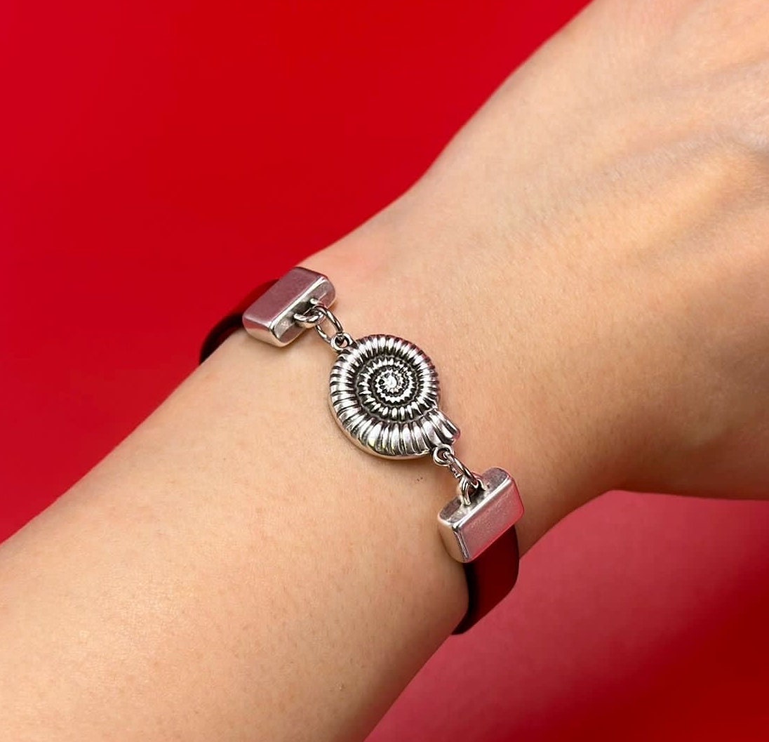 C0190>>MADE in EUROPE Zamak Nautilus connector, 10mm flat cord Nautilus connector, Qty1