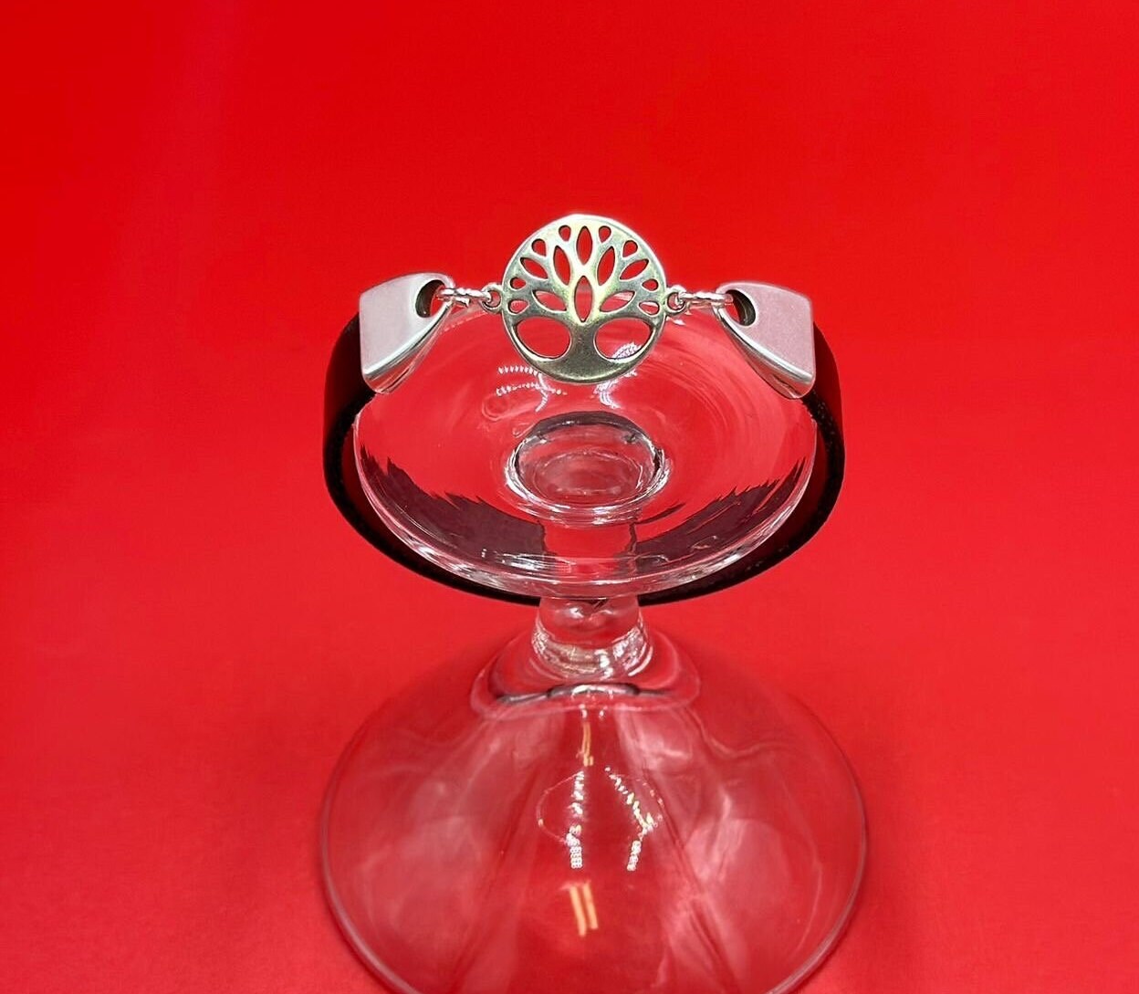 C0194>>MADE in EUROPE zamak connector for 10mm cord, tree of life connector Qty1