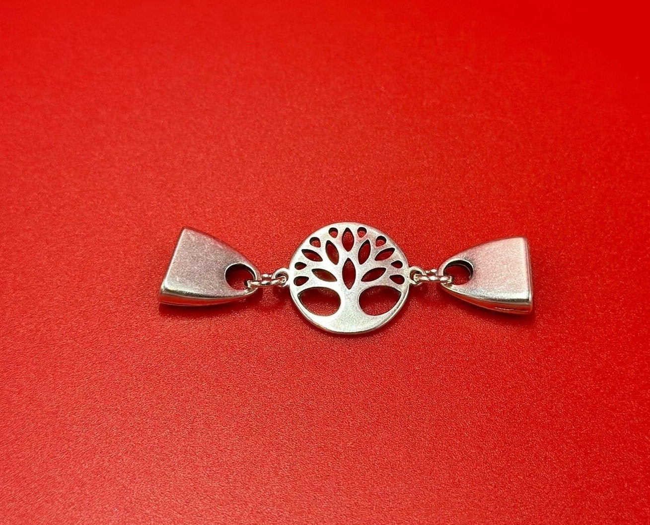 C0194>>MADE in EUROPE zamak connector for 10mm cord, tree of life connector Qty1