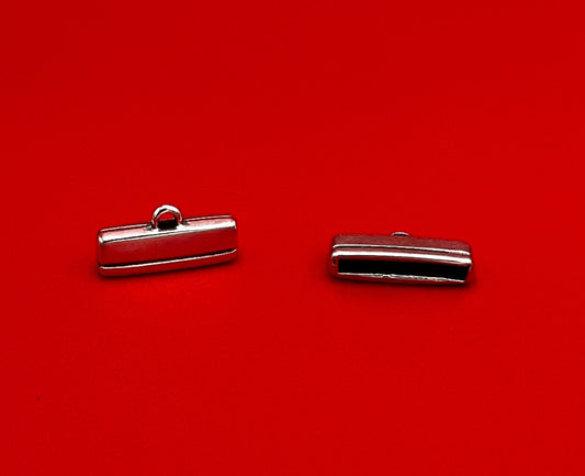 FC0429>> MADE in EUROPE 2 Zamak cord end caps for 20mm cord, 20mm Zamak cord ends, Qty 2
