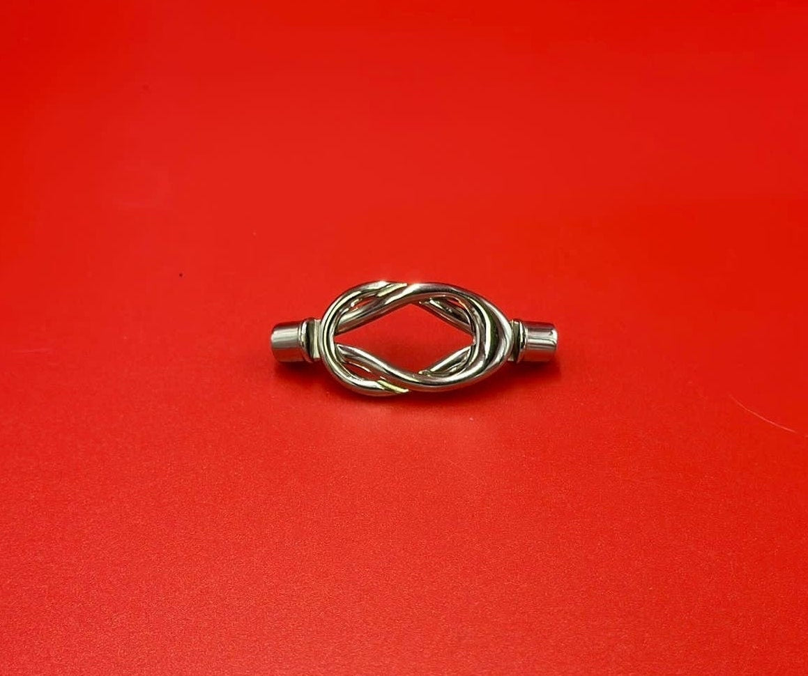 RC0229>>MADE in EUROPE 304 Stainless steel clasp, 5mm round cord clasp, 5mm silver clasp Qty1