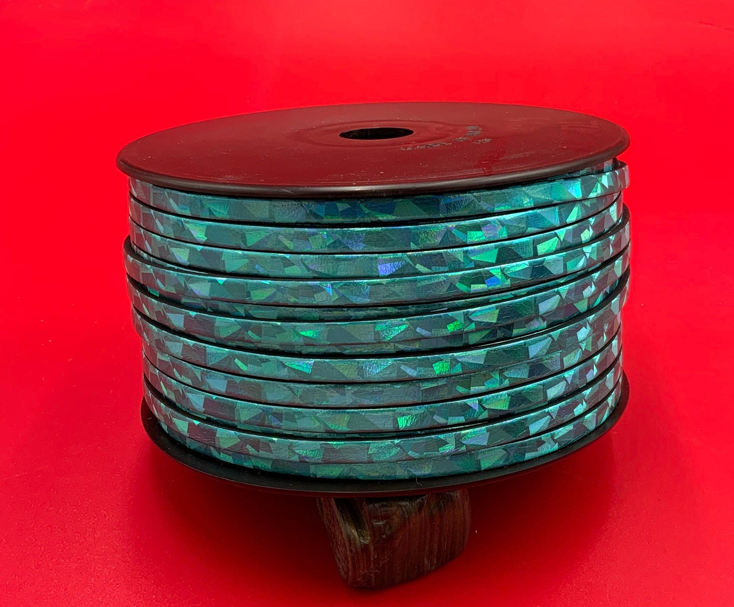 MADE in SPAIN 24" flat leather cord, 5mm broken glass-looking metallic leather cord, 5mm reflective leather cord