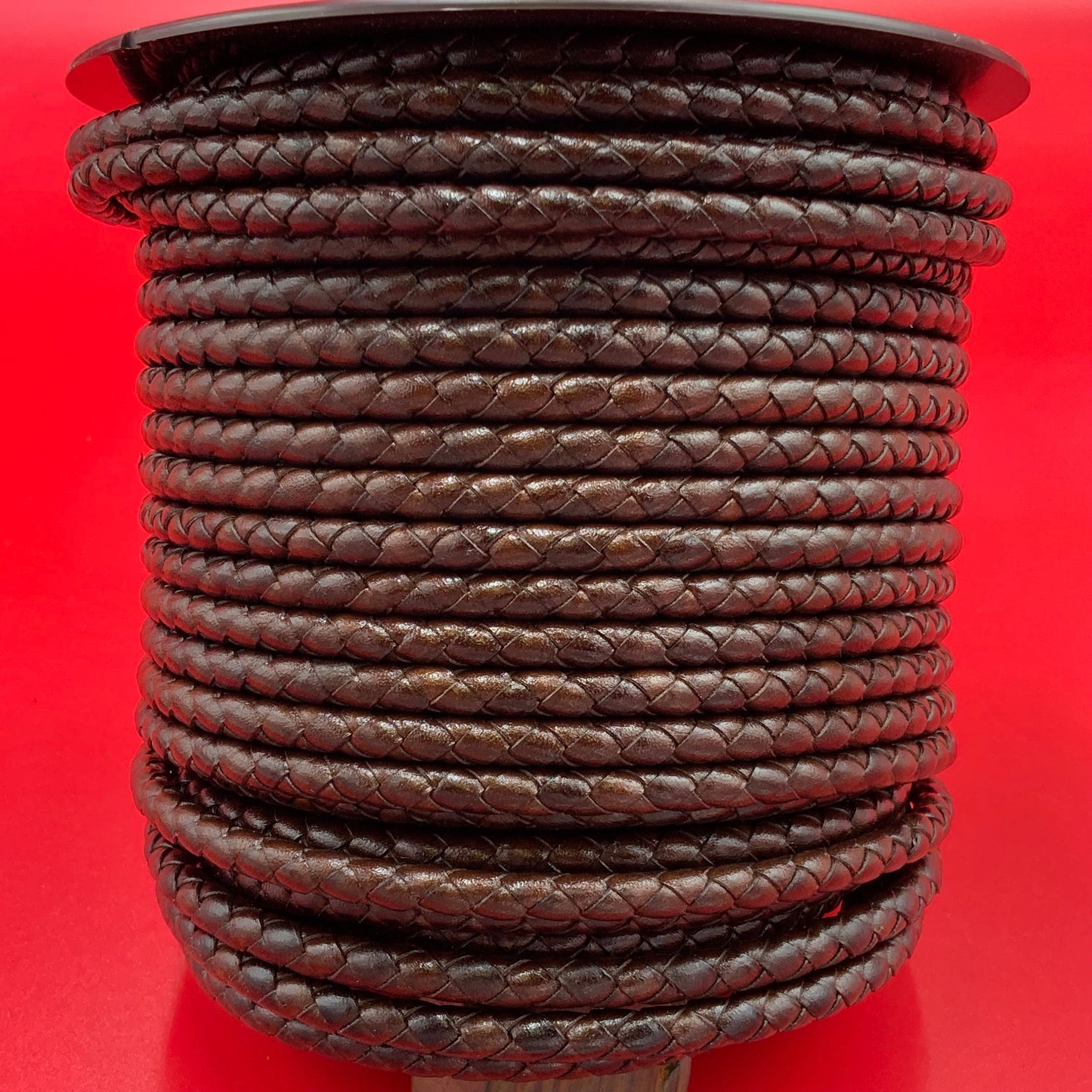 MADE in SPAIN 24" 5mm braided leather cord, 5mm brown braided leather cord