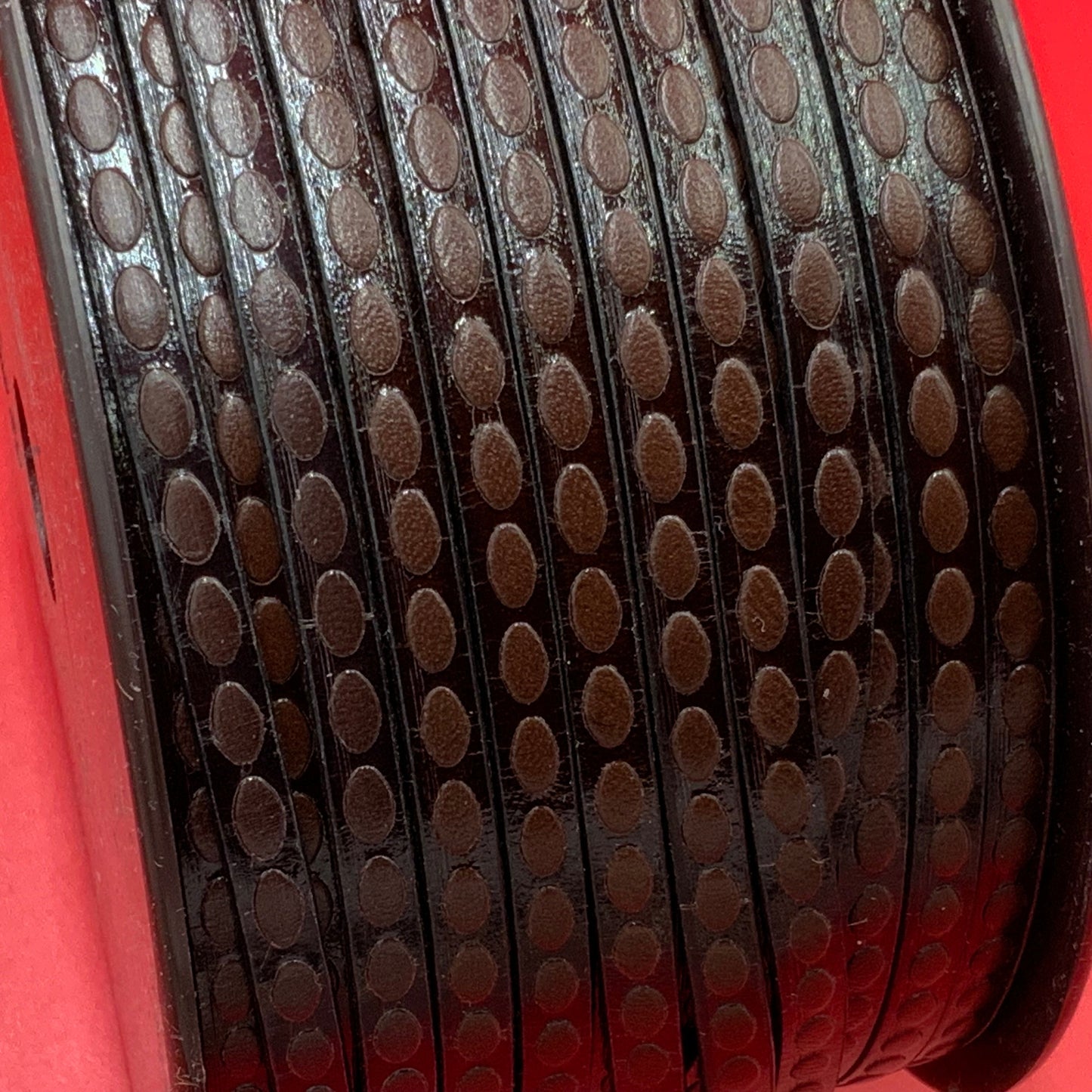 MADE in EUROPE 24" flat leather cord, oval embossed 5mm leather cord, genuine leather cord