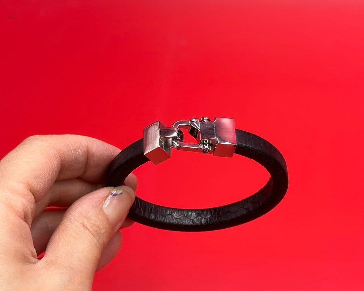 LC0042>>MADE in EUROPE 304 stainless steel clasp for 12x6mm cord, licorice cord  shackle clasp