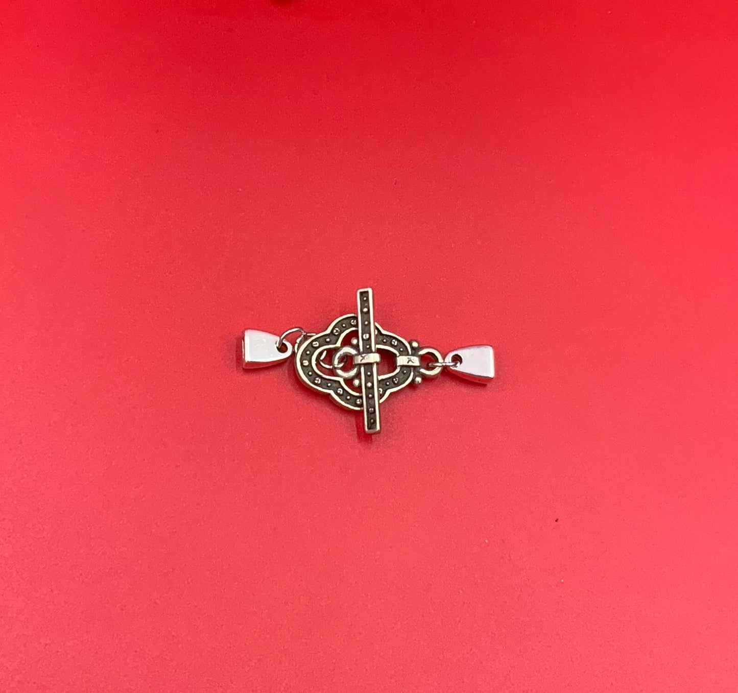 FC0320>>MADE in EUROPE Zamak toggle clasp for flat leather cord, Guinevere gold, silver or copper finished toggle clasp Qty1