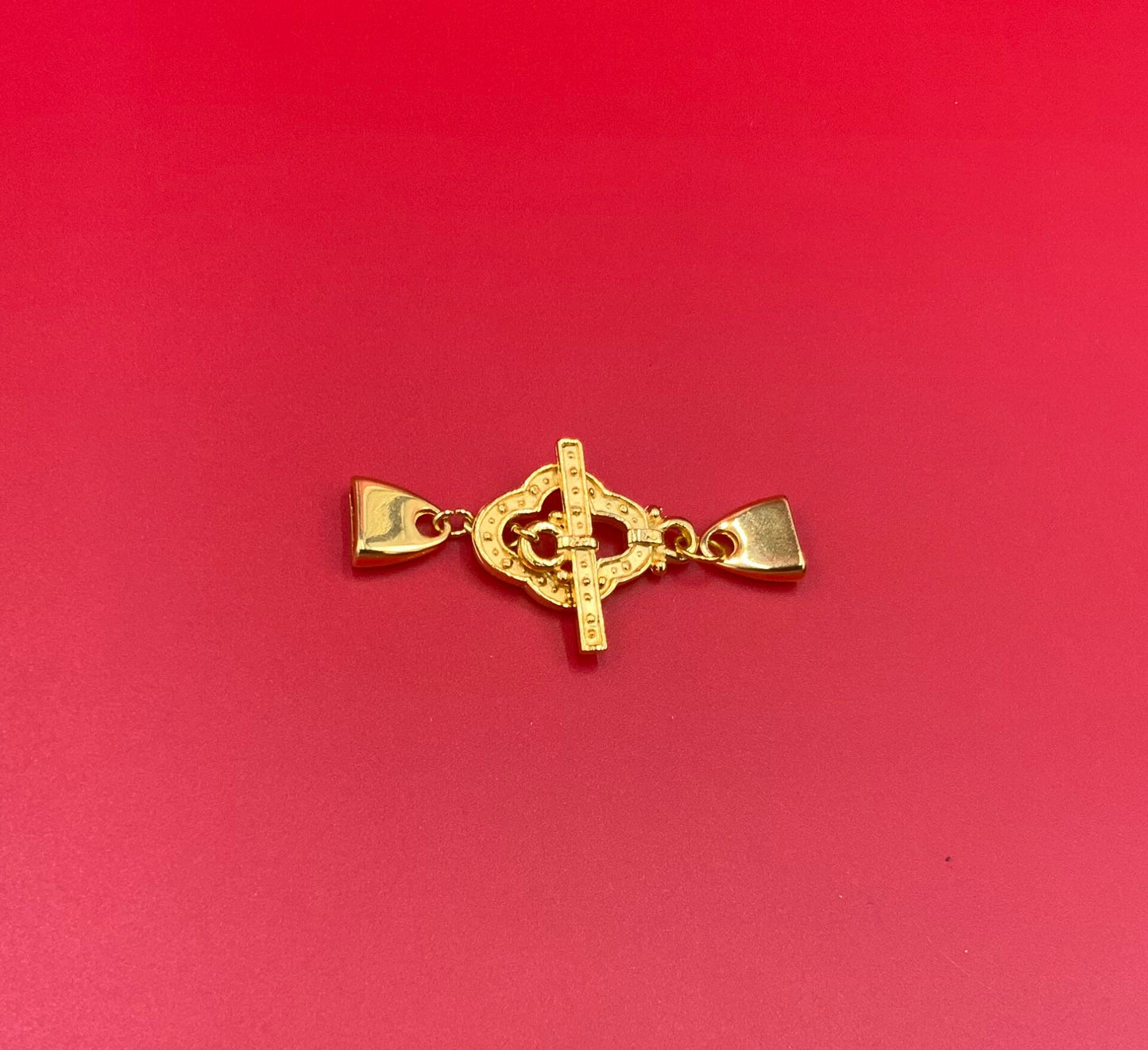FC0320>>MADE in EUROPE Zamak toggle clasp for flat leather cord, Guinevere gold, silver or copper finished toggle clasp Qty1