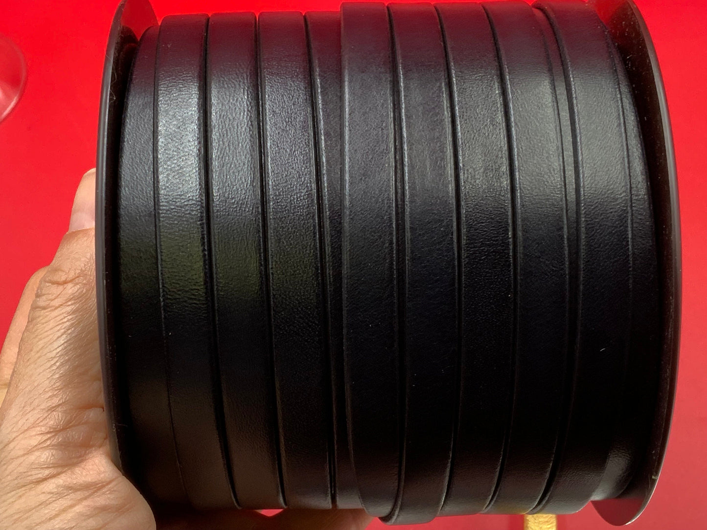 MADE IN SPAIN 24" flat leather cord, black 10mm flat leather cord, 10mm plain leather cord