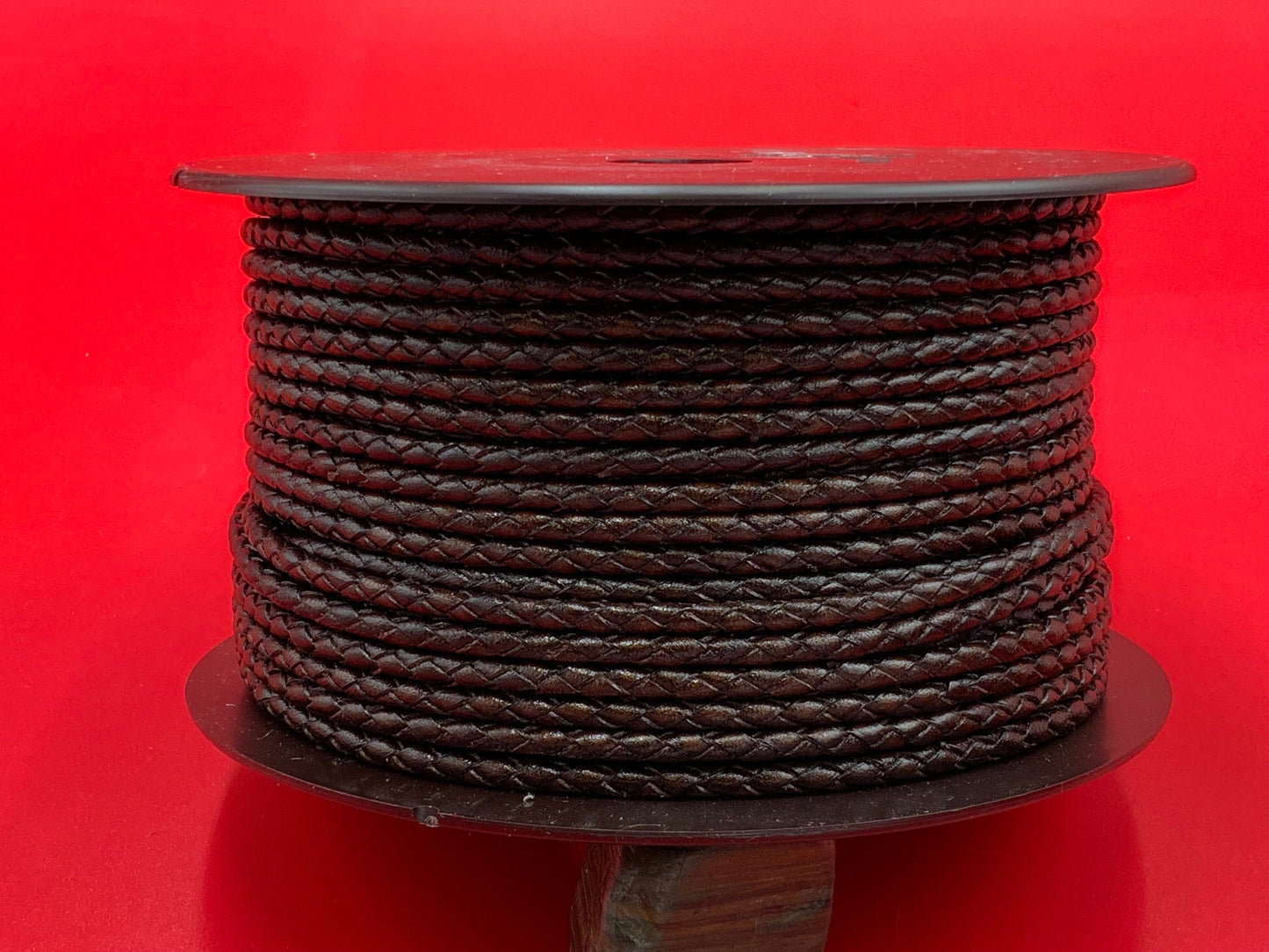 MADE in EUROPE 24" of braided bolo 3mm leather cord, 3mm tobacco, black and dark brown braided leather cord