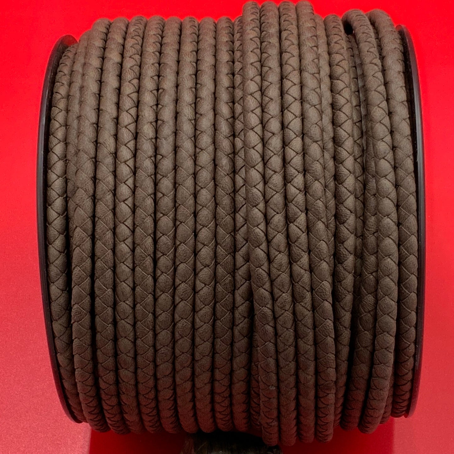 MADE IN SPAIN 24"  5mm Arizona braided leather cord, 5mm brown braided leather cord