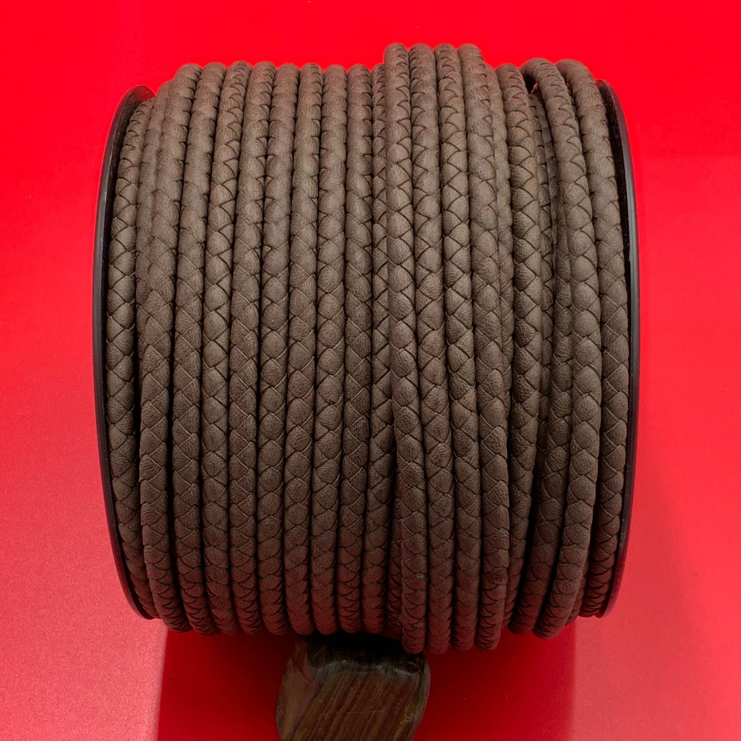 MADE IN SPAIN 24"  5mm Arizona braided leather cord, 5mm brown braided leather cord