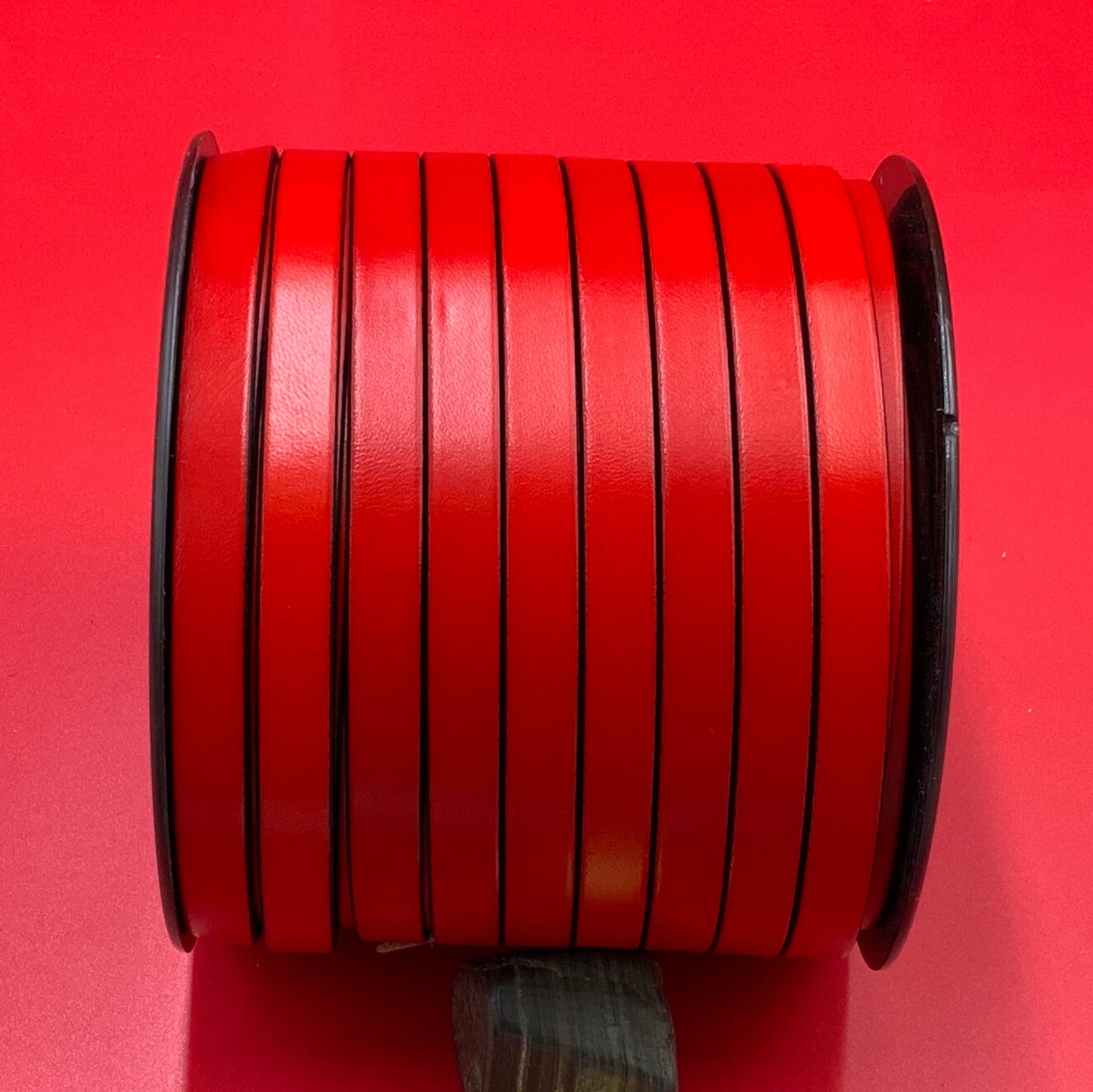 MADE IN SPAIN 24" flat leather cord, flat red and dark red leather cord, 10mm flat leather cord