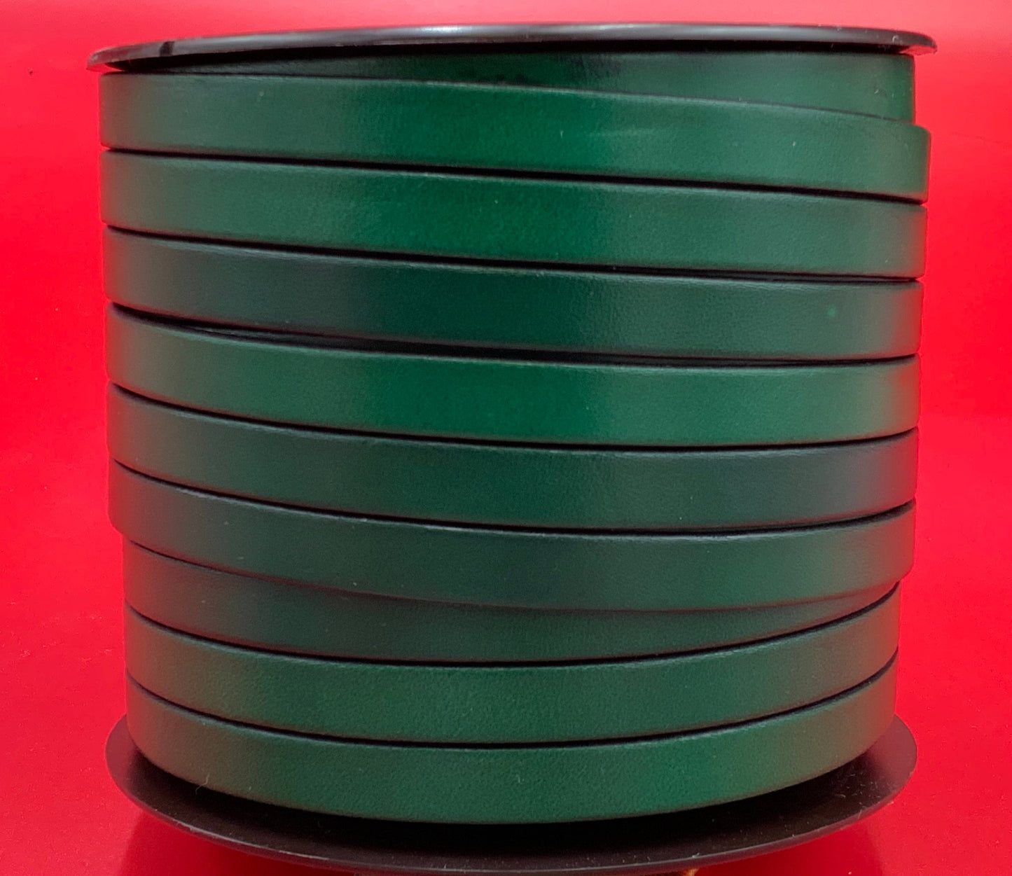 MADE in EUROPE 24" of 10mm flat leather cord, genuine green leather 10mm strip, flat green leather cord