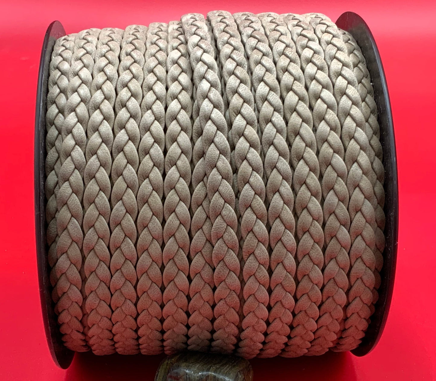 MADE IN SPAIN 24" Arizona flat braided leather cord, jewelry cord, brown braided cord (TRP103x3)