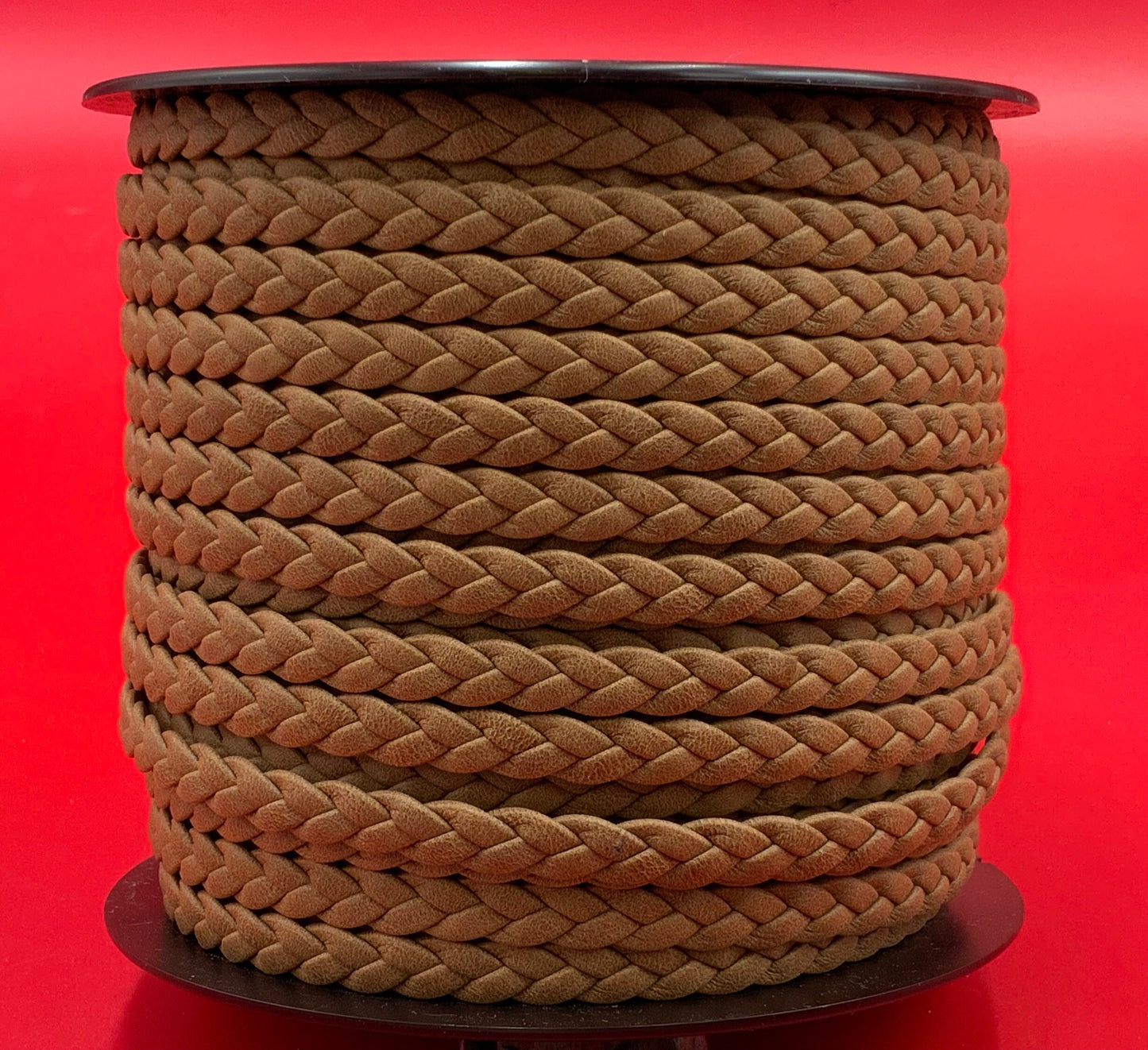 MADE IN SPAIN 24" Arizona flat braided leather cord, jewelry cord, brown braided cord (TRP103x3)
