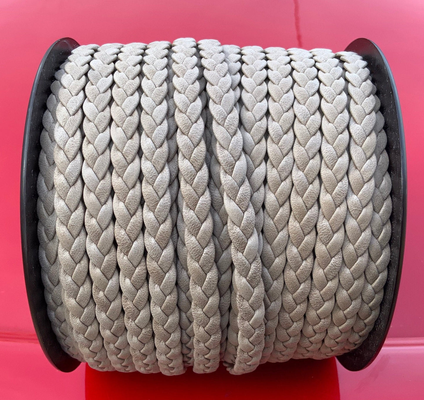 MADE IN SPAIN 24" Arizona flat braided leather cord, jewelry cord, brown braided cord (TRP103x3)