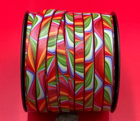 MADE in EUROPE 24'' multi color leather cord, 5mm or 10mm printed leather cord