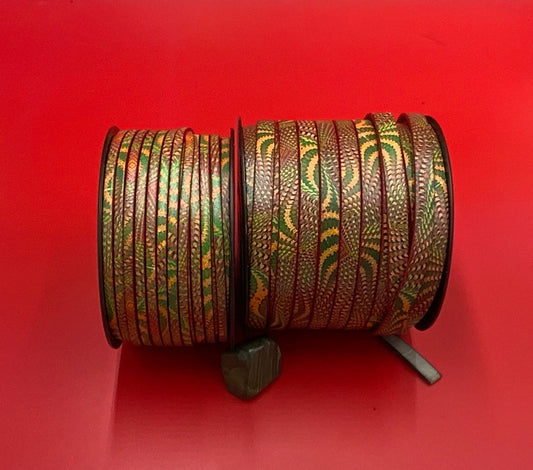 MADE in EUROPE 24'' multi color leather cord, 5mm or 10mm printed leather cord