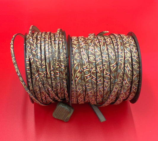 MADE in EUROPE 24'' Southwestern design leather cord, 5mm or 10mm flat multi-color leather cord