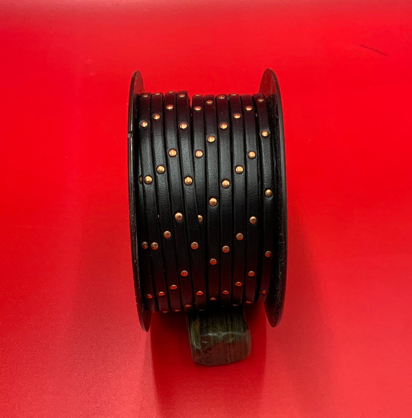 MADE in EUROPE 24'' flat 5mm leather cord with rivets, 5mm flat leather cord, 5mm leather cord