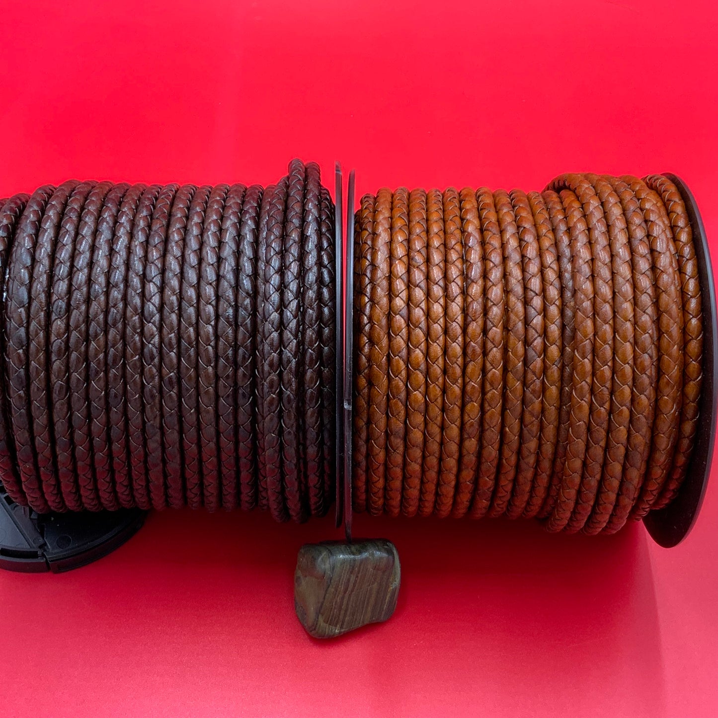 MADE in SPAIN 24" 5mm braided leather cord, 5mm brown braided leather cord