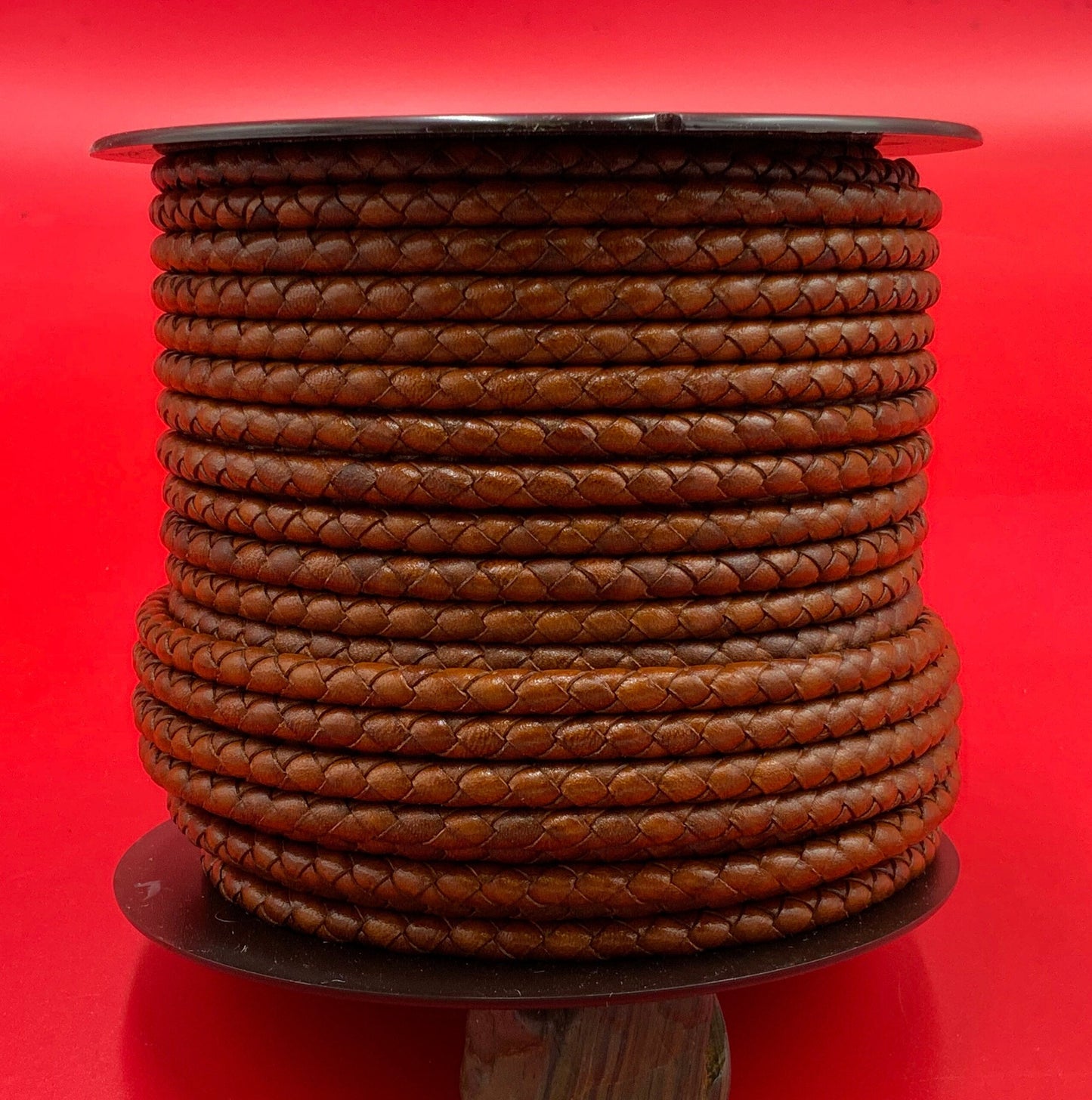 MADE in SPAIN 24" 5mm braided leather cord, 5mm brown braided leather cord
