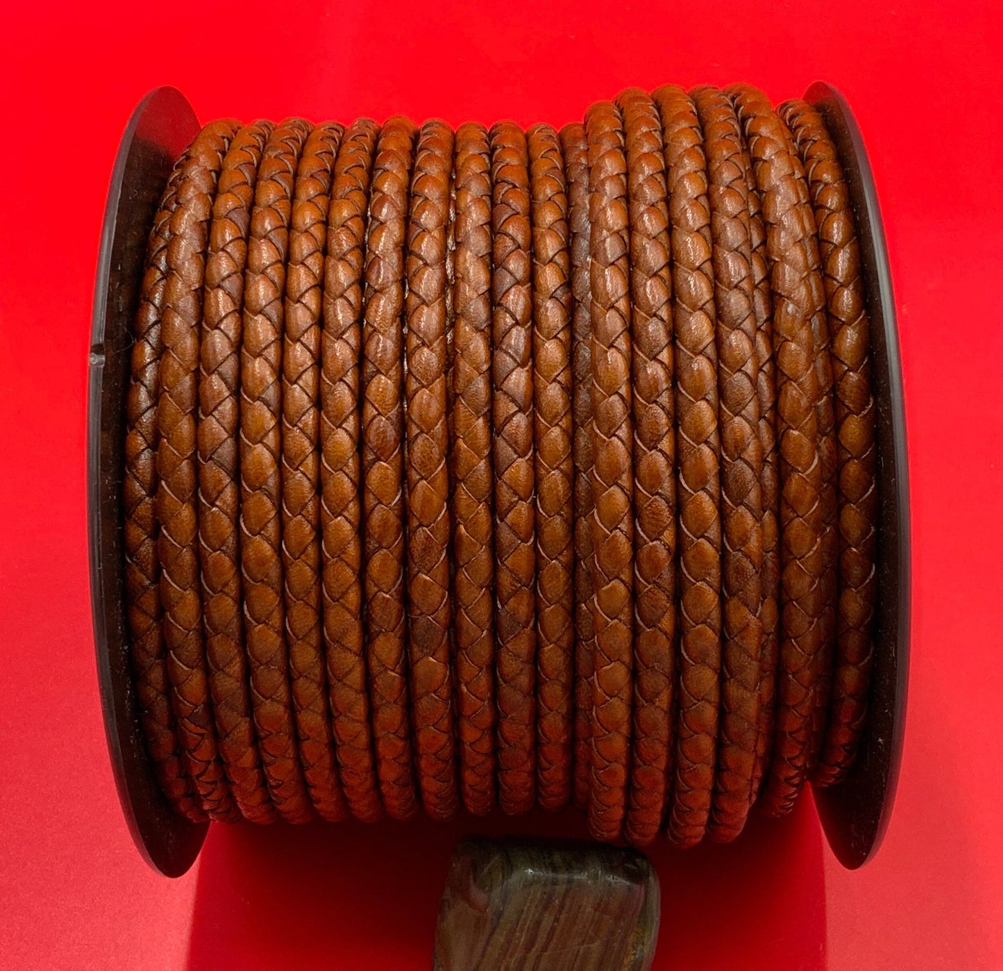 MADE in SPAIN 24" 5mm braided leather cord, 5mm brown braided leather cord