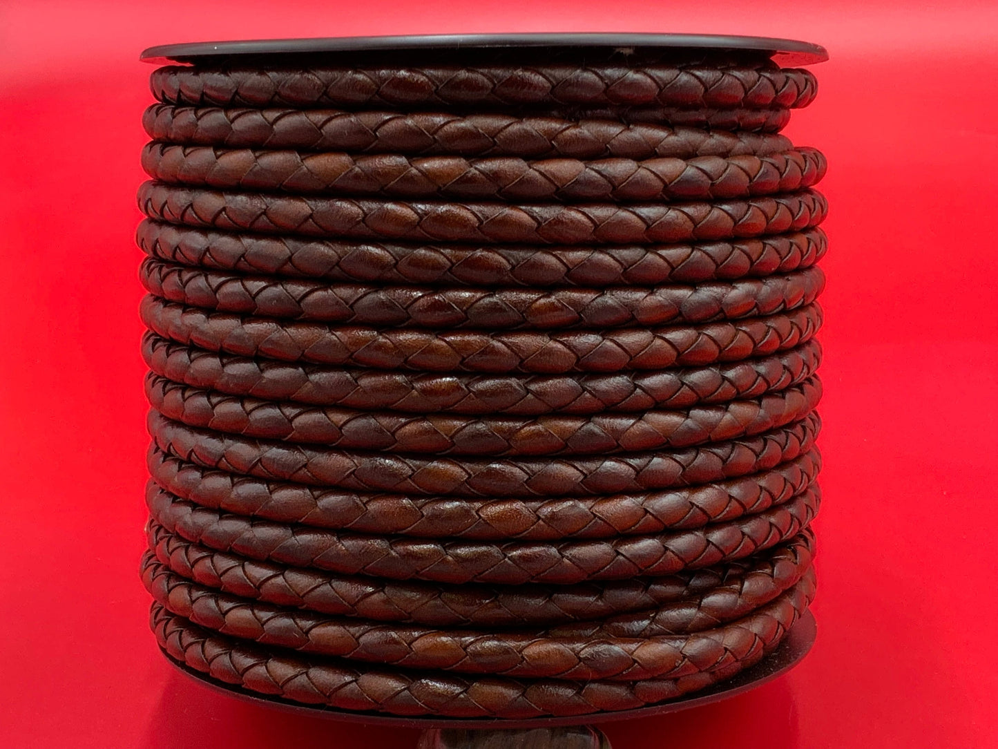 MADE in SPAIN 24" 6mm braided leather cord, 6mm brown and black braided leather cord