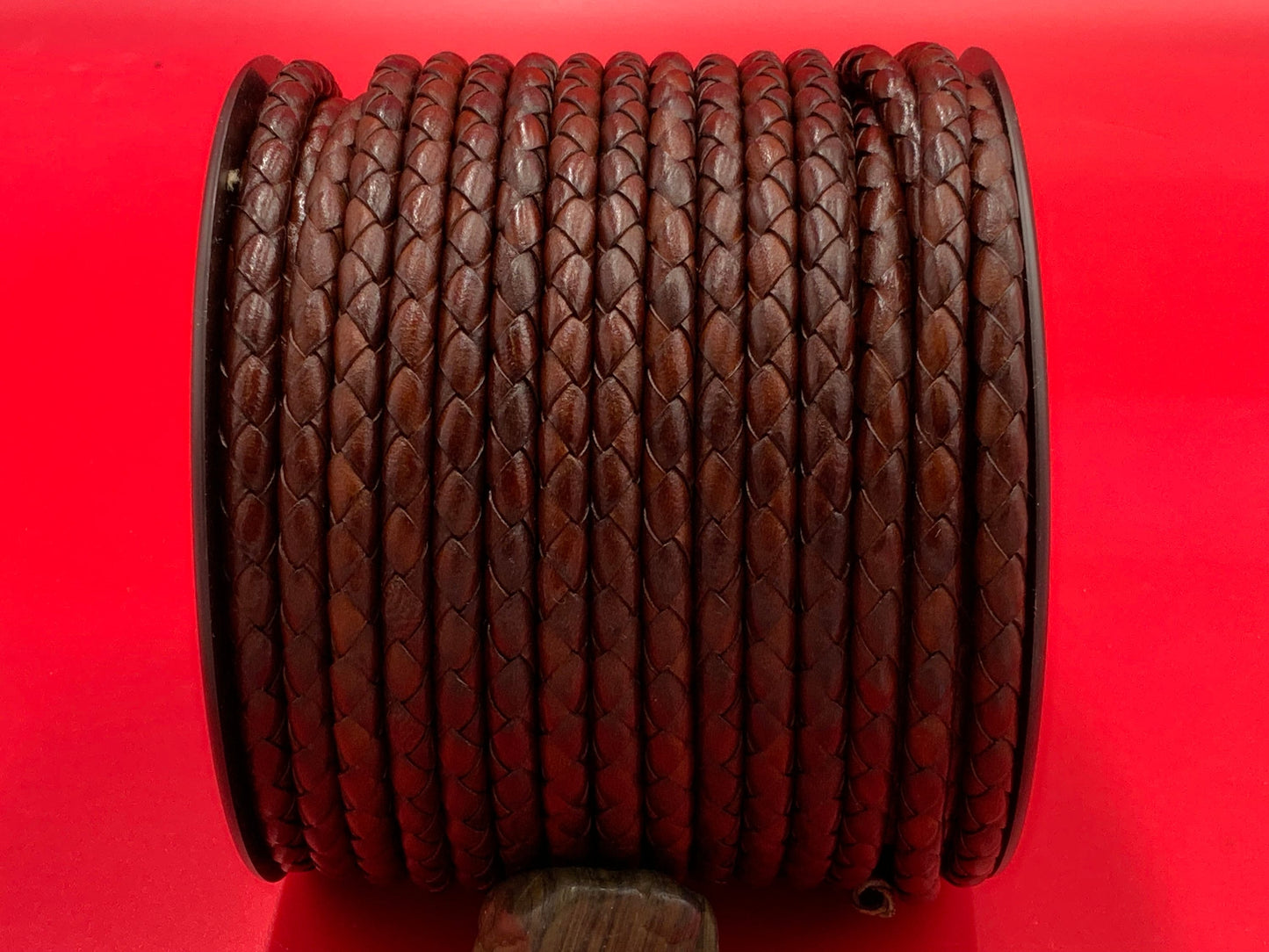 MADE in SPAIN 24" 6mm braided leather cord, 6mm brown and black braided leather cord