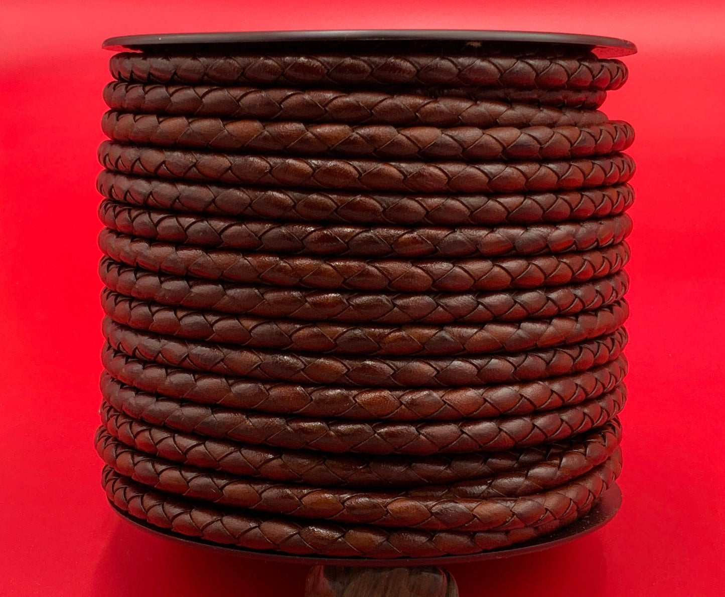 MADE in SPAIN 24" 6mm braided leather cord, 6mm brown and black braided leather cord