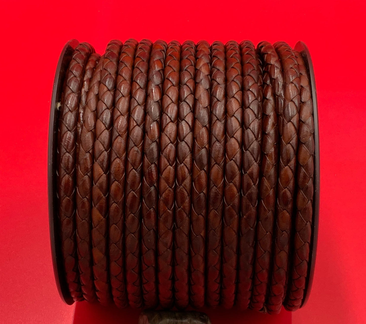 MADE in SPAIN 24" 6mm braided leather cord, 6mm brown and black braided leather cord