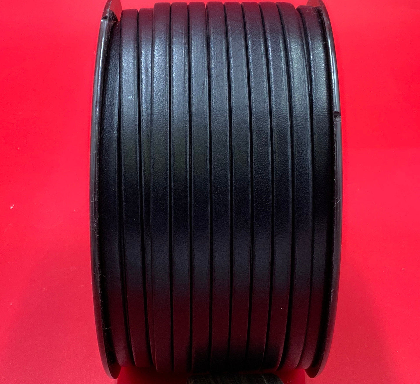 MADE in EUROPE 1 yard of 5mm flat leather cord, genuine leather 5mm strip, black flat leather cord
