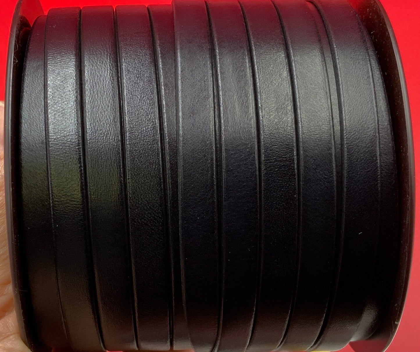 MADE IN SPAIN 24" flat leather cord, black 10mm flat leather cord, 10mm plain leather cord