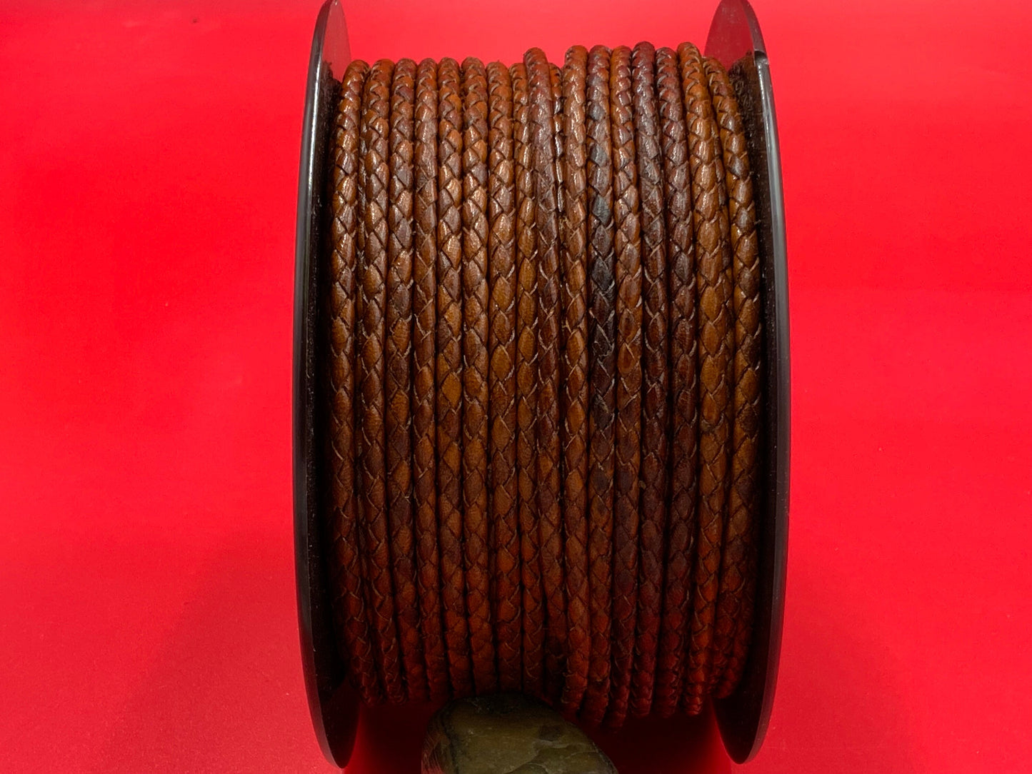 MADE in EUROPE 24" of braided bolo 3mm leather cord, 3mm tobacco, black and dark brown braided leather cord