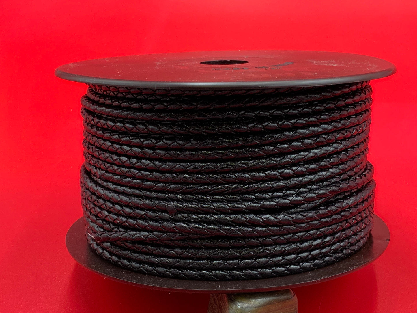 MADE in EUROPE 24" of braided bolo 3mm leather cord, 3mm tobacco, black and dark brown braided leather cord