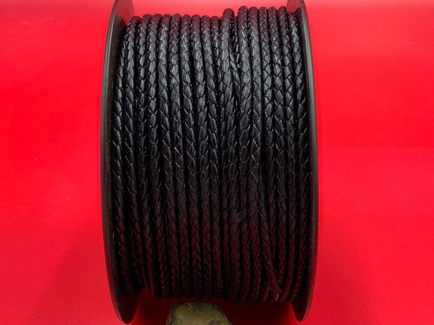 MADE in EUROPE 24" of braided bolo 3mm leather cord, 3mm tobacco, black and dark brown braided leather cord