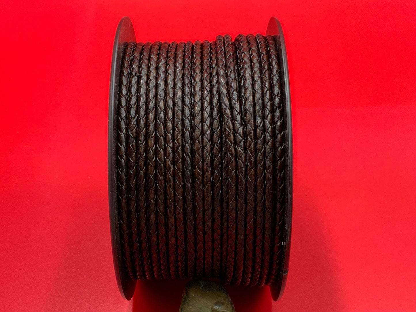 MADE in EUROPE 24" of braided bolo 3mm leather cord, 3mm tobacco, black and dark brown braided leather cord