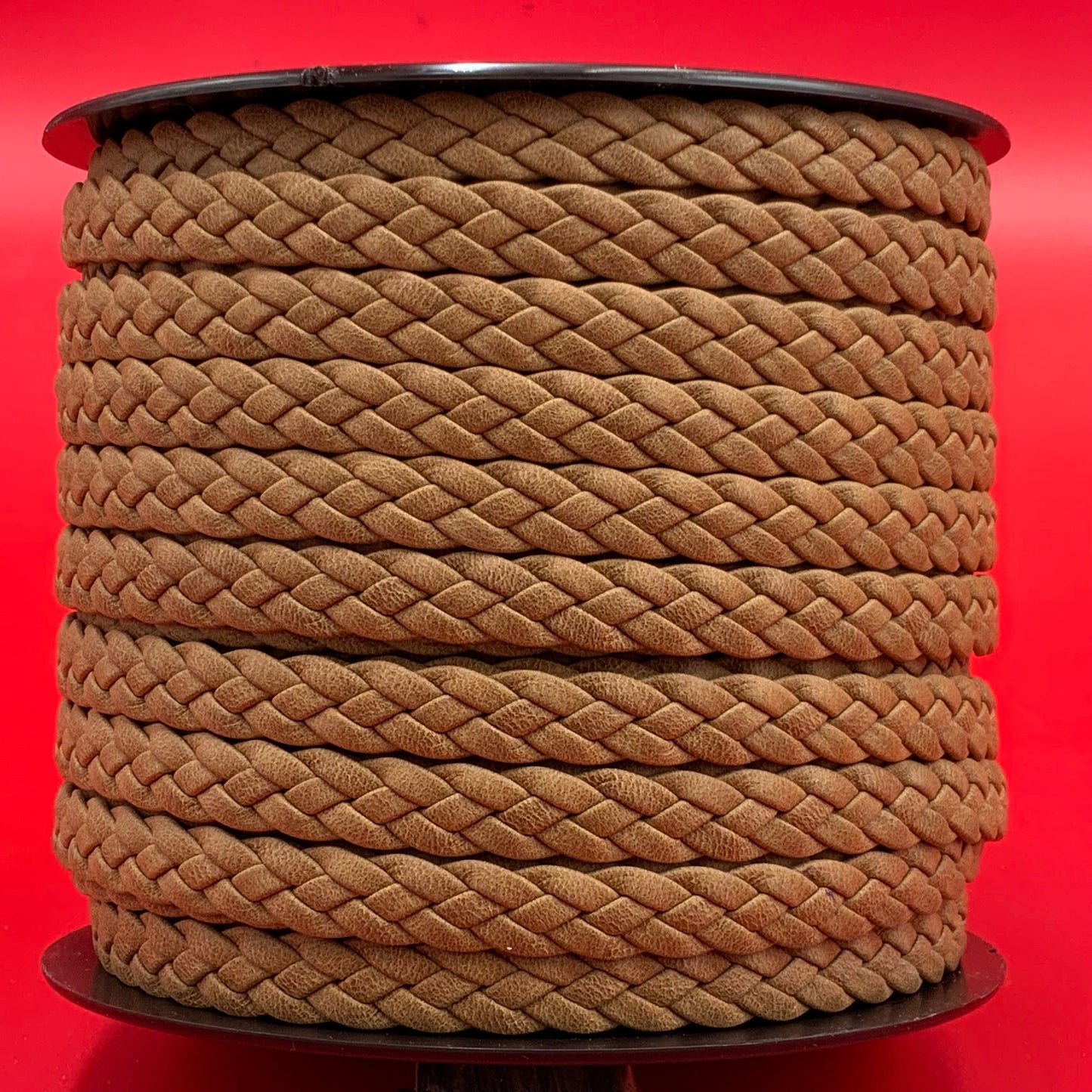 MADE IN SPAIN 24" Arizona flat braided leather cord, jewelry cord, brown braided cord (TRP104x3)